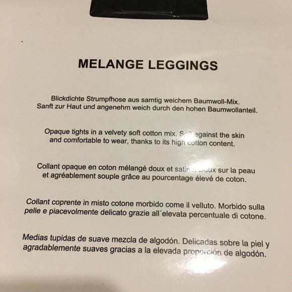 Manzi leggings 1 Pair Melange 1600 Den Footless Opaque Black M / L New No. 6692 - Picture 4 of 4